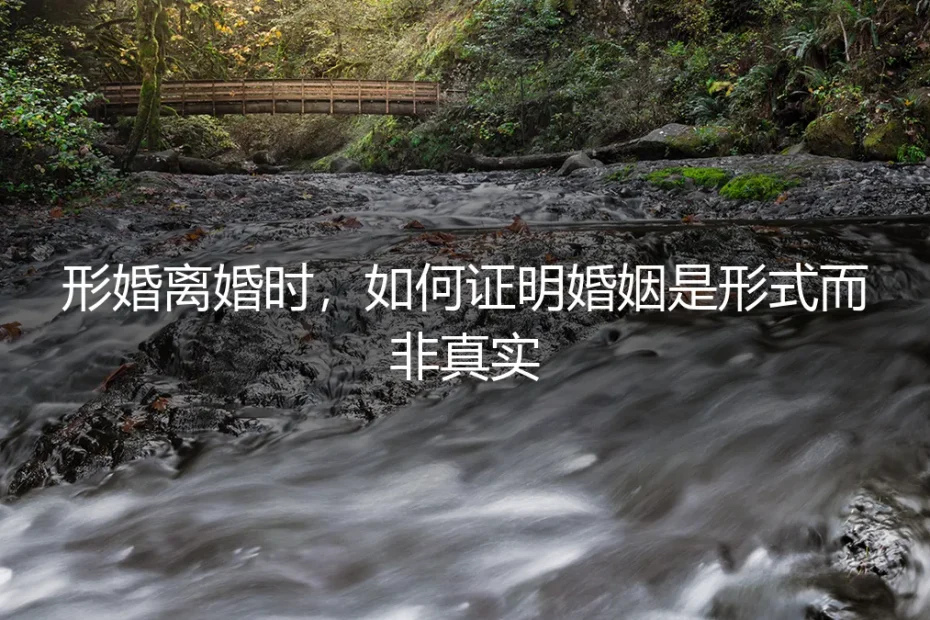 形婚离婚实战：如何有效证明婚姻的形式性，规避法律与财产风险