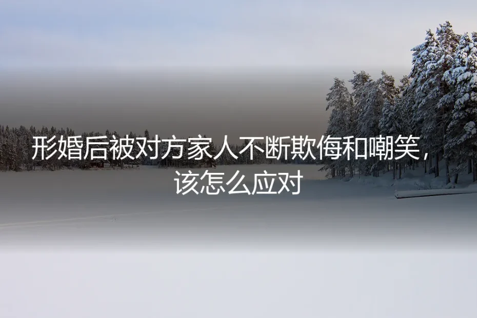 形婚后遭遇对方家庭冷暴力：如何守住边界与尊严？