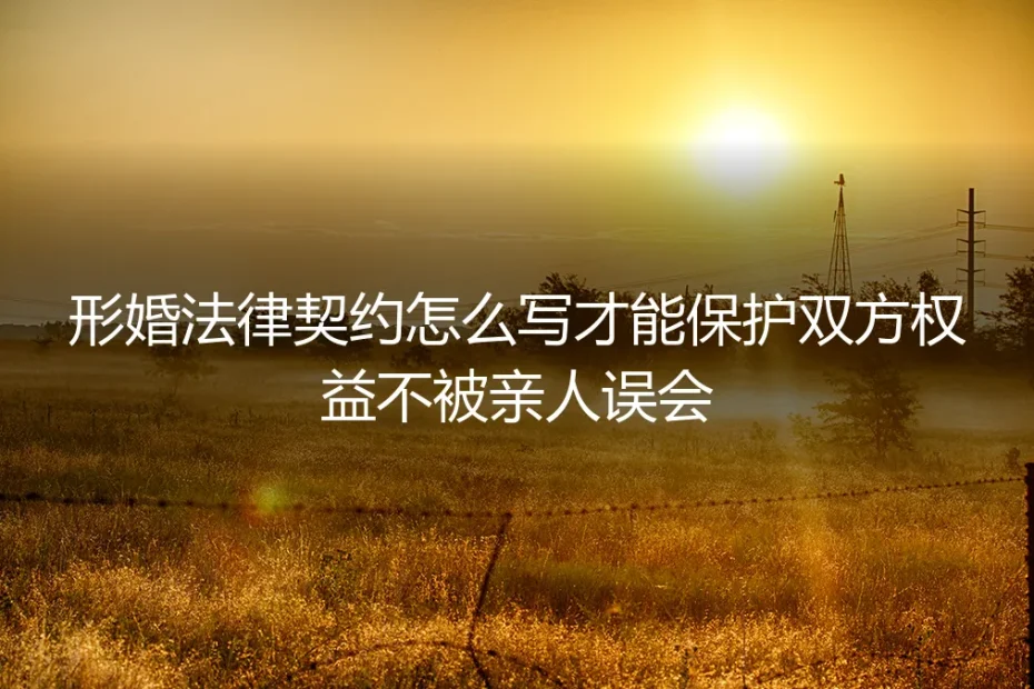 形婚法律契约撰写全指南：如何周全约定，保护双方权益并避免亲人误解