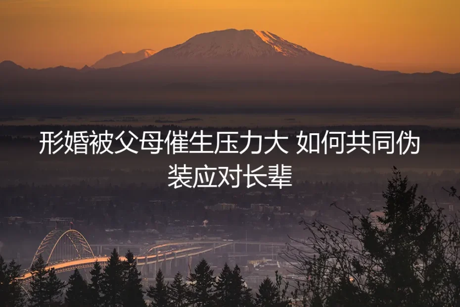 形婚被父母催生压力大？保姆级指南：如何与伴侣共同伪装，应对长辈催生