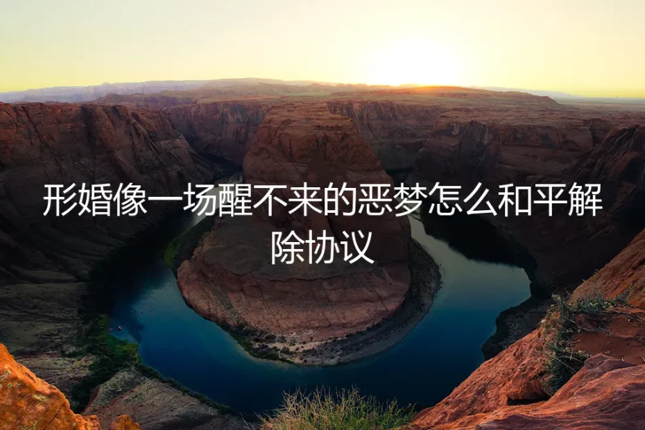 形婚困局：当合作变成噩梦，如何和平解除协议？