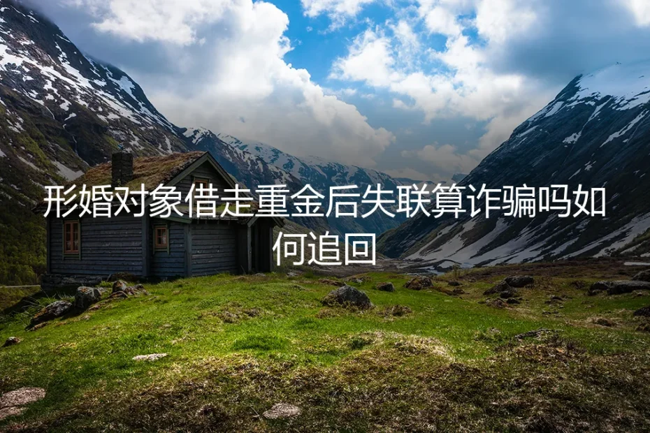 形婚对象借走重金后失联,算诈骗吗?深度剖析与追回策略