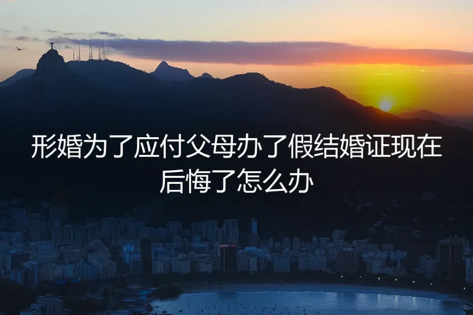 形婚办了假证后悔莫及：法律风险与情感困境的破局指南