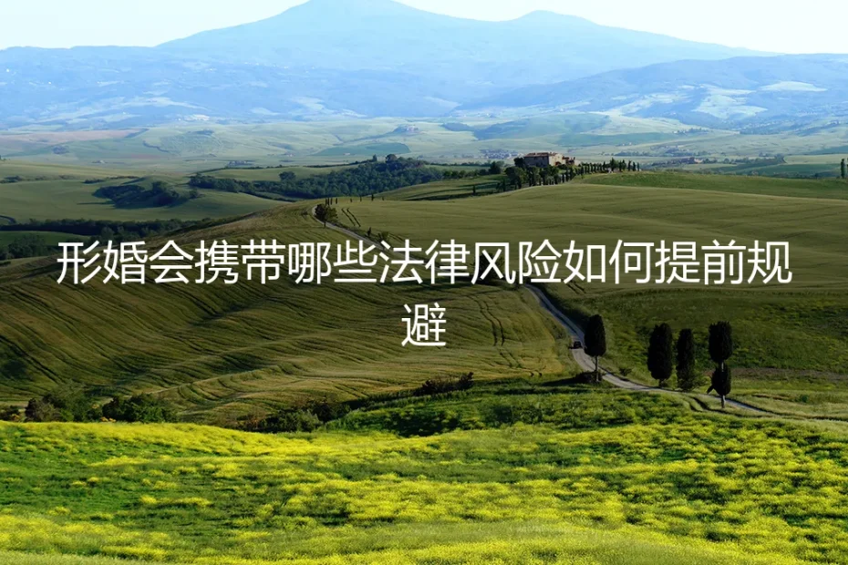 形婚会携带哪些法律风险？如何提前规避？保姆级实操避坑指南