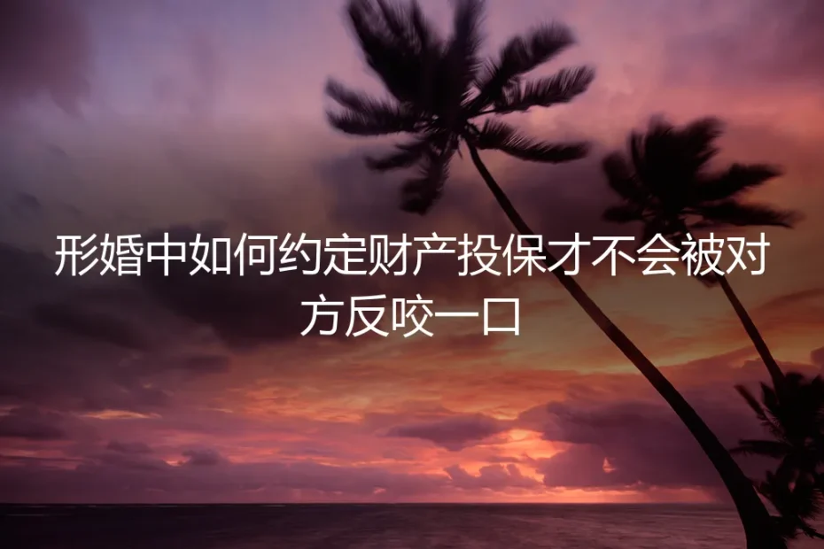 形婚财产投保避坑指南:如何巧妙约定,杜绝事后反咬