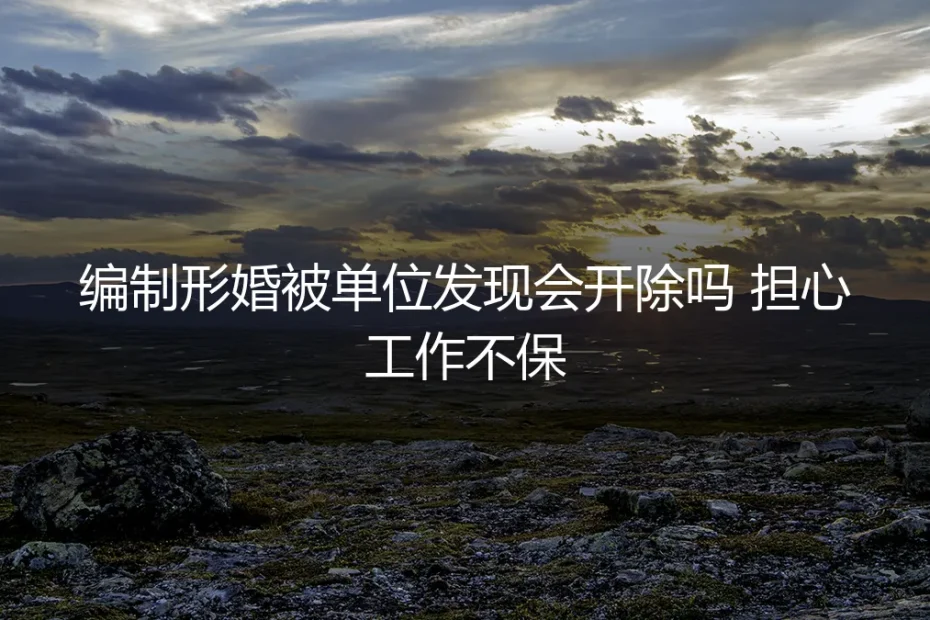 编制内形婚风险全解析:被单位发现真的会丢工作吗?