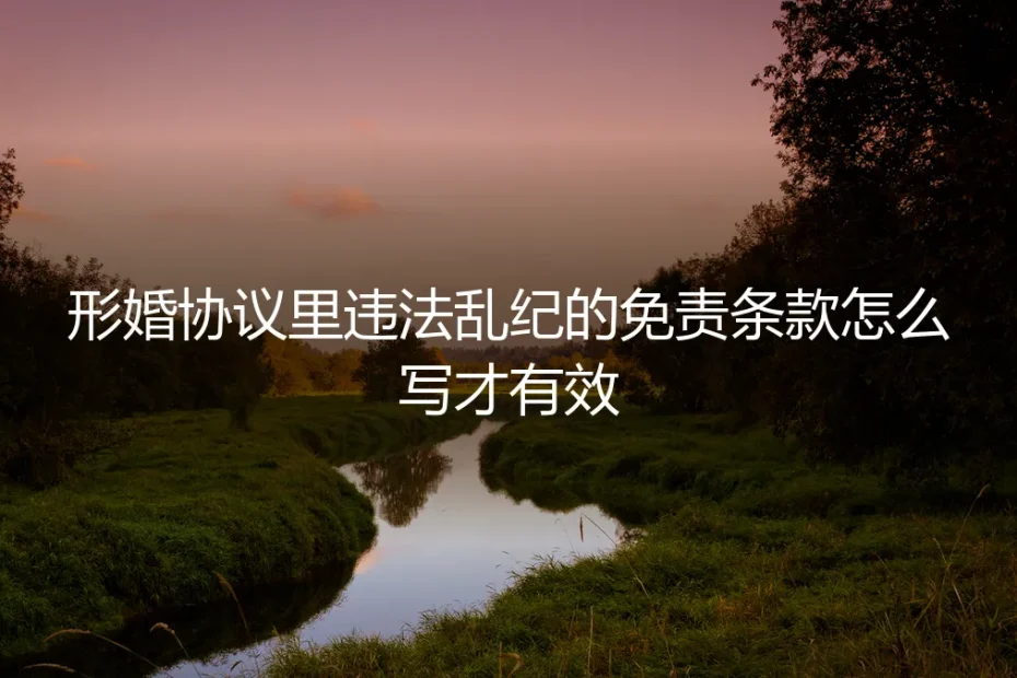 形婚协议中违法乱纪免责条款的效力与风险规避:一份不容忽视的实操指南