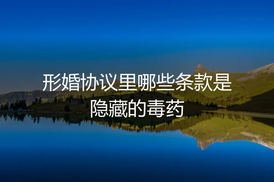 形婚协议里哪些条款是隐藏的毒药?保姆级避坑与排雷指南