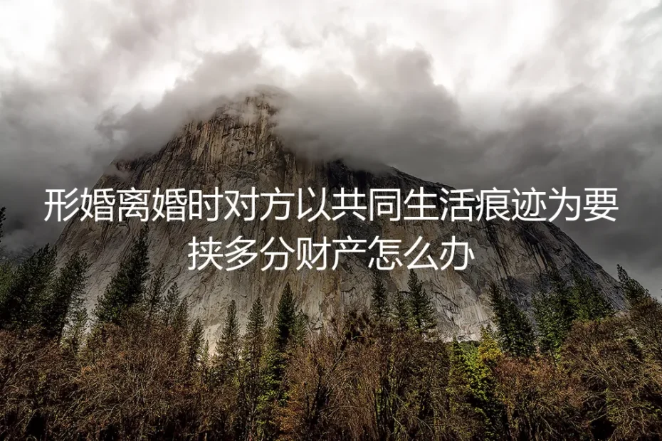 形婚破裂,对方以共同生活痕迹要挟多分财产,如何破局?