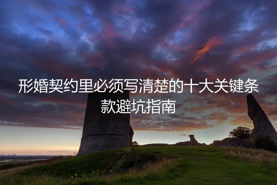 形婚契约里必须写清楚的十大关键条款避坑指南