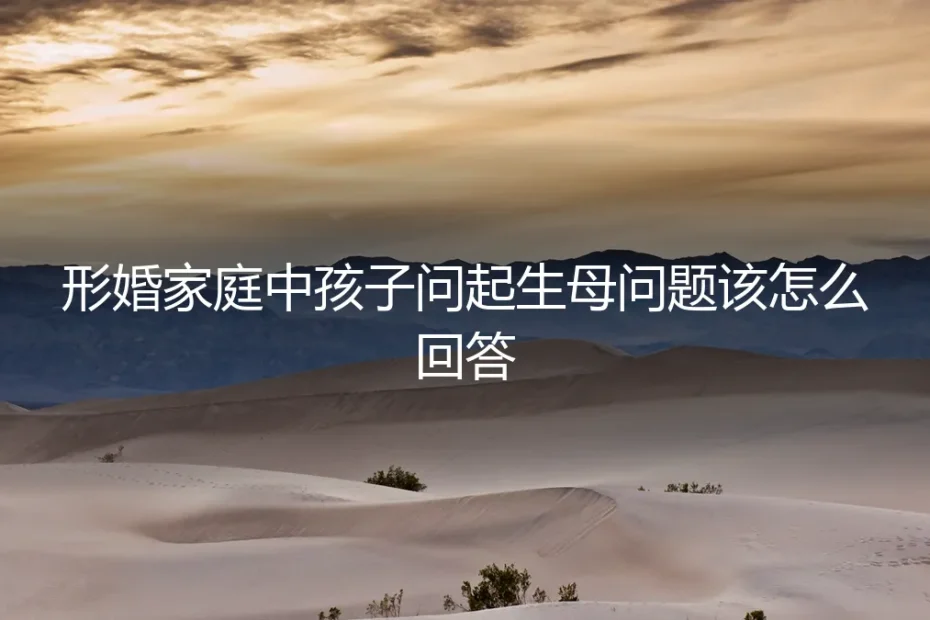 形婚家庭中，当孩子问起“生母”问题，如何应对？一份风险前置的深度答疑