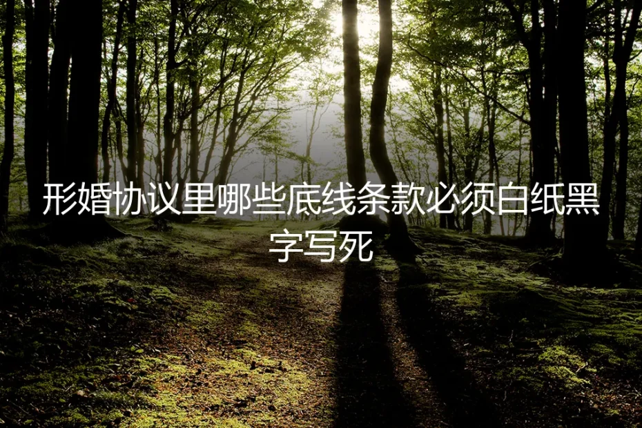 形婚协议避坑指南:这7条底线条款必须白纸黑字写死