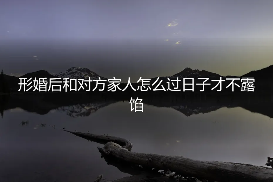 形婚后与对方家人相处实操避坑指南:如何自然过日不露馅