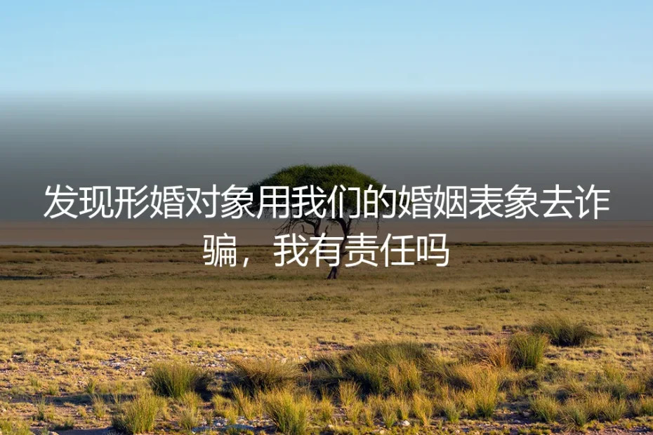 发现形婚对象借婚姻表象诈骗,我需要承担连带责任吗?真实案例剖析
