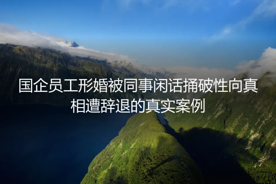 国企员工形婚被同事闲话捅破性向遭辞退:藏在体面选择下的风险与破局路径