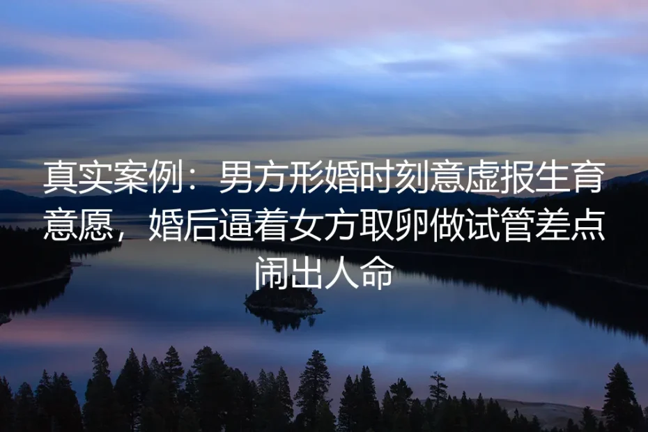 真实案例剖析:形婚男方虚报生育意愿,胁迫取卵险酿人命的警示