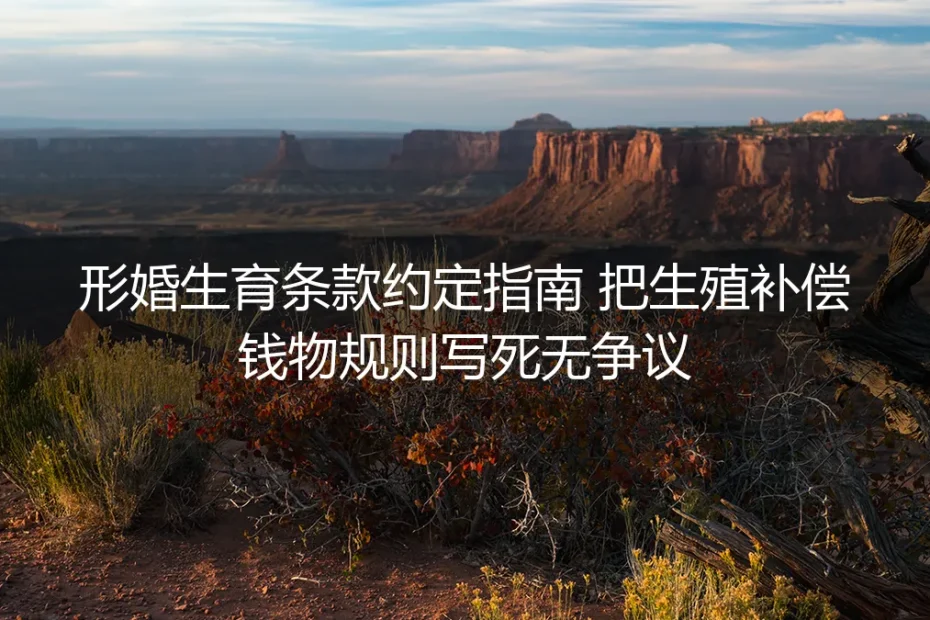 形婚生育条款约定保姆级实操指南:把生殖补偿、钱物规则写死无争议