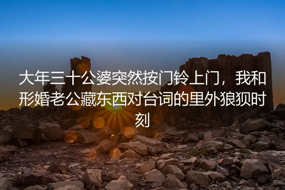 大年三十公婆突然上门,我和形婚老公藏东西对台词的狼狈时刻