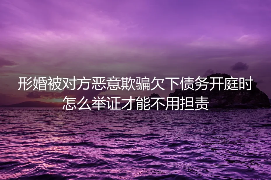 形婚被对方恶意举债涉诉:庭审举证免责核心答疑