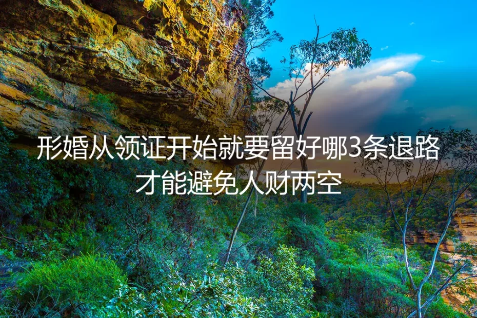 形婚从领证开始就要留好哪3条退路才能避免人财两空？保姆级实操避坑指南