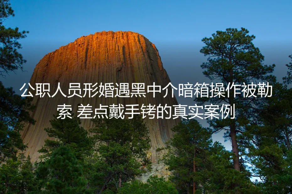 公职人员形婚遇黑中介暗箱操作被勒索：差点戴手铐的真实案例剖析