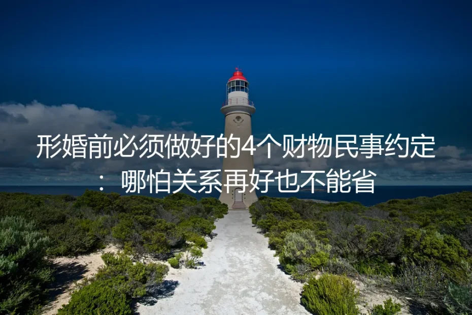 形婚保姆级实操避坑指南：哪怕关系再好也不能省的4项财物民事约定