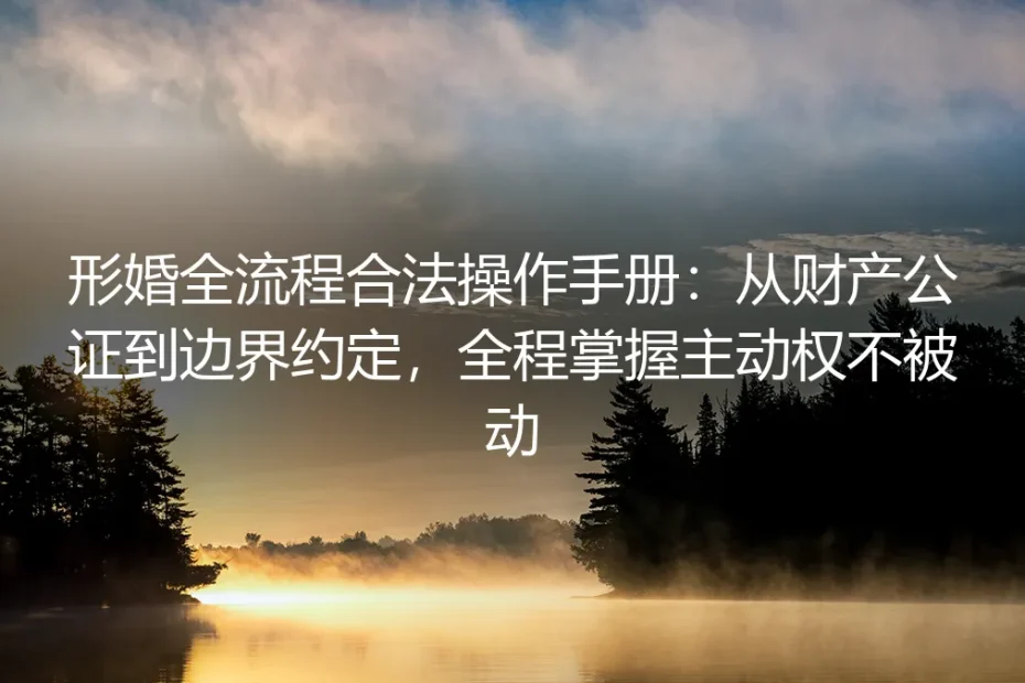 形婚全流程合法操作保姆级指南:从财产公证到边界约定,全程掌握主动权不被动