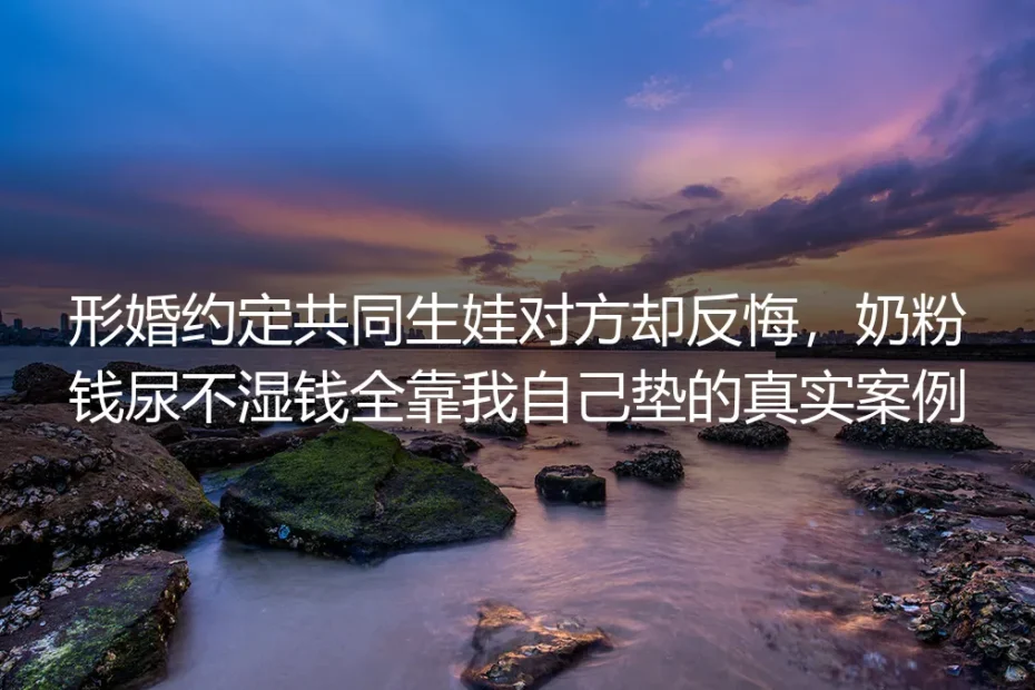 形婚约定共同生娃对方反悔:独自垫付奶粉尿不湿钱的困局与破局