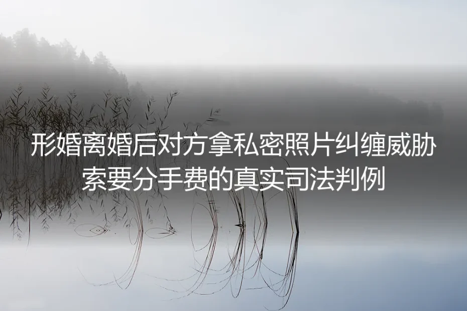 形婚离婚后遭私密照威胁索分手费？从真实司法判例看避坑与维权全路径