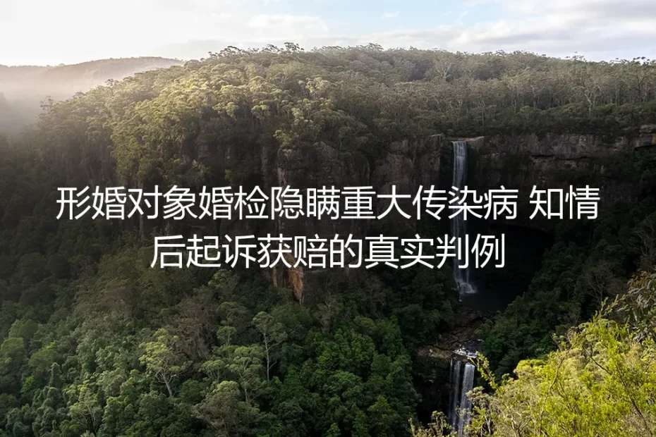 形婚对象婚检隐瞒重大传染病起诉获赔：从真实判例看清形婚风险红线