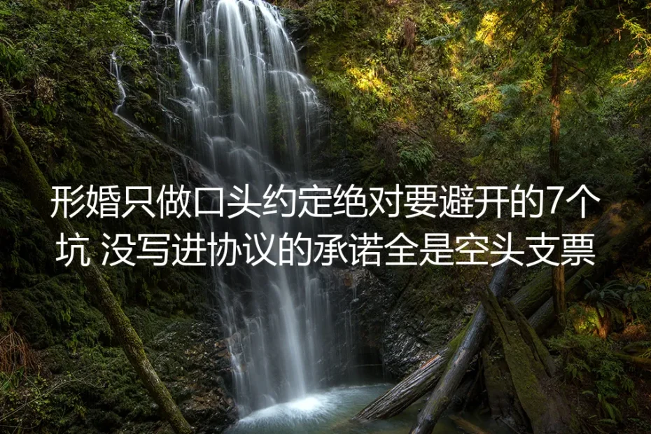 形婚保姆级实操避坑指南:只做口头约定必踩的7个坑,没写进协议的承诺全是空头支票