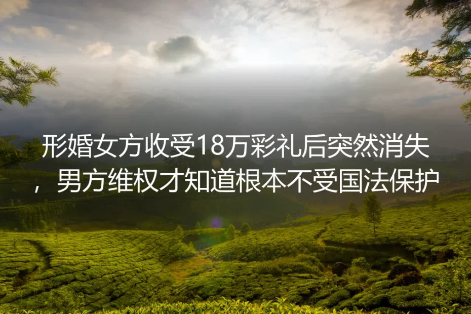 形婚收18万彩礼后失联：不受法律保护的约定藏着多少维权陷阱