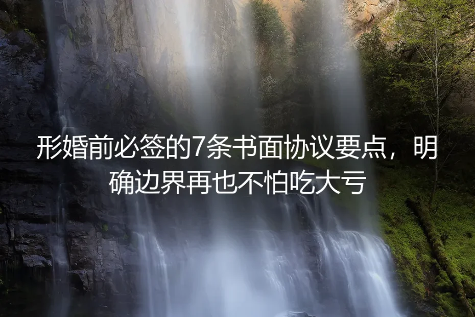 形婚实操避坑指南：形婚前必签的7条书面协议要点，明确边界再也不怕吃大亏