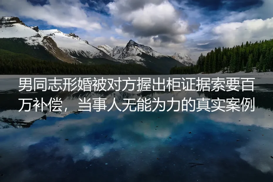 男同志形婚被握出柜证据索百万补偿：从绝境到止损的全流程拆解