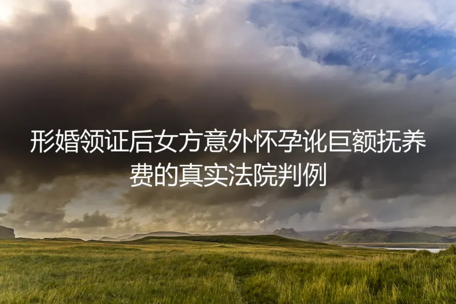 形婚领证后女方意外怀孕索要巨额抚养费？从真实法院判例拆解避坑全路径