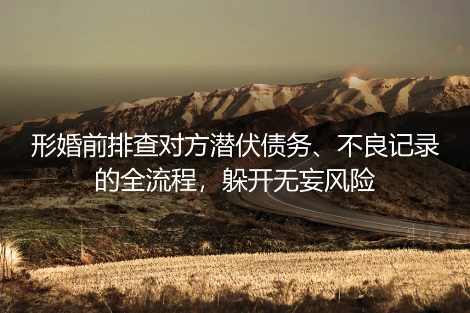 形婚避坑保姆级实操指南:全流程排查潜伏债务与不良记录,躲开无妄风险