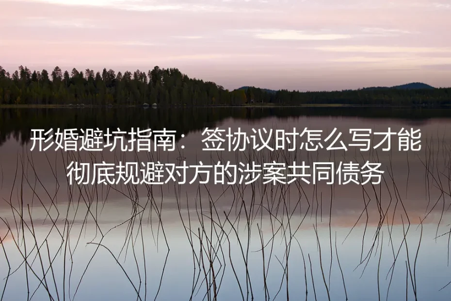 形婚避坑指南：签协议时怎么写才能彻底规避对方的涉案共同债务