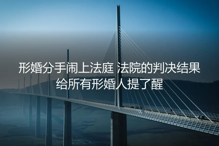 形婚分手闹上法庭:法院判决给所有形婚人敲响的风险警钟