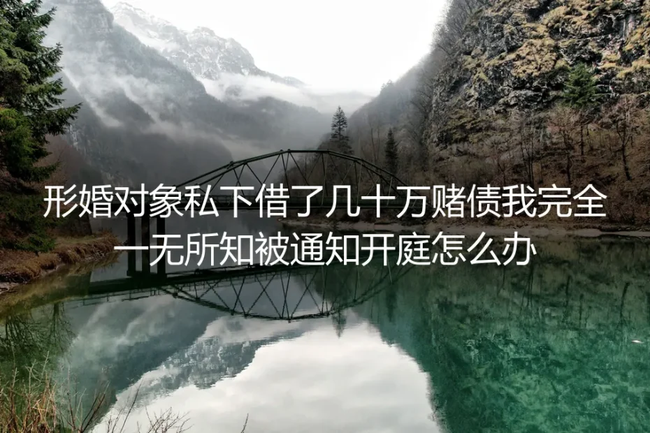 形婚对象私借数十万赌债不知情被通知开庭？高频风险答疑