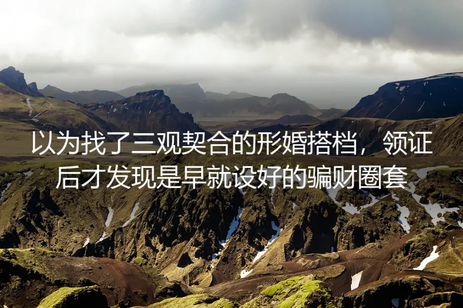 领证3个月倒欠20万：以为三观契合的形婚搭档，实则是设好骗财圈套的惯犯