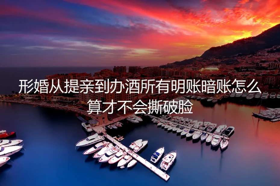 形婚从提亲到办酒全流程算账实操指南：明账暗账算清才不会撕破脸