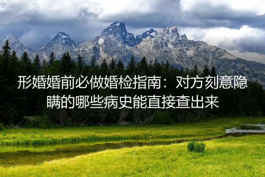 形婚婚前必做婚检保姆级指南：对方刻意隐瞒的哪些病史能直接查出来