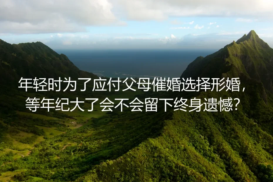 形婚深度FAQ：年轻时为应付催婚选形婚，老了会留终身遗憾吗？