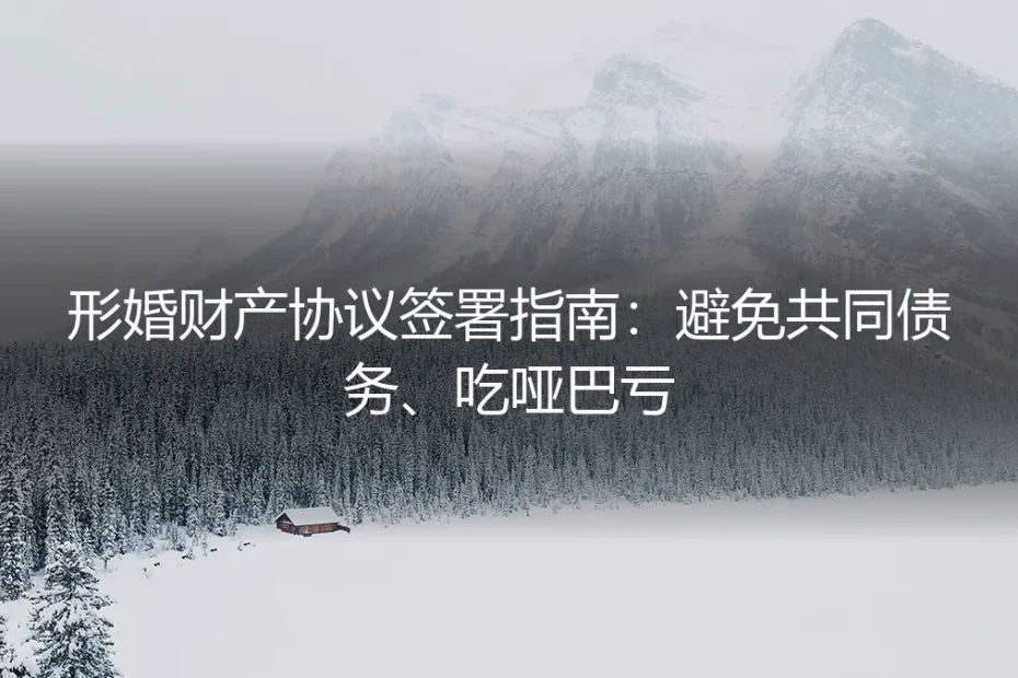 形婚财产协议签署保姆级实操指南:隔绝共同债务、杜绝哑巴亏