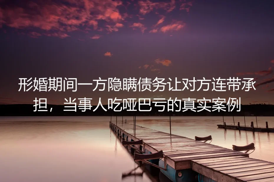 形婚中的隐形雷区:一方隐瞒债务,另一方为何要替他还?