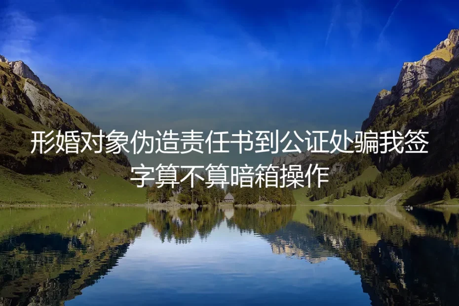形婚对象伪造责任书到公证处骗我签字,算不算暗箱操作?