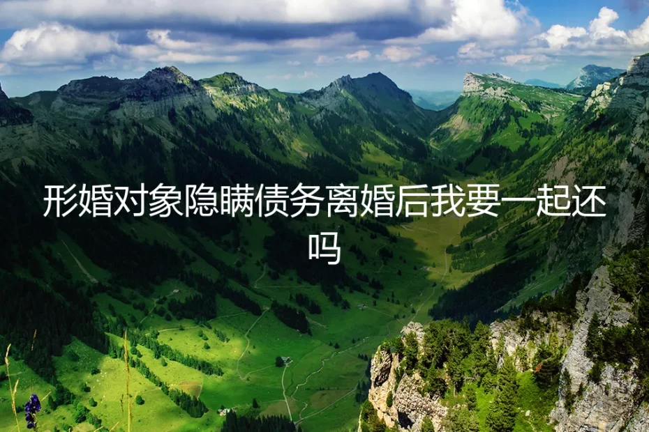 形婚对象隐瞒债务,离婚后我要一起还吗?深度答疑