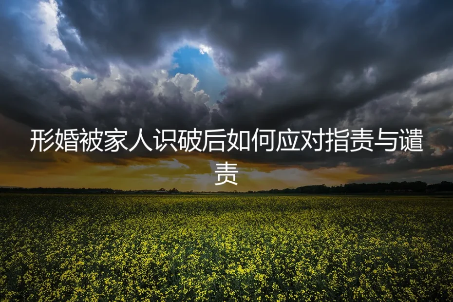 形婚被家人识破后,如何应对指责与情感围剿