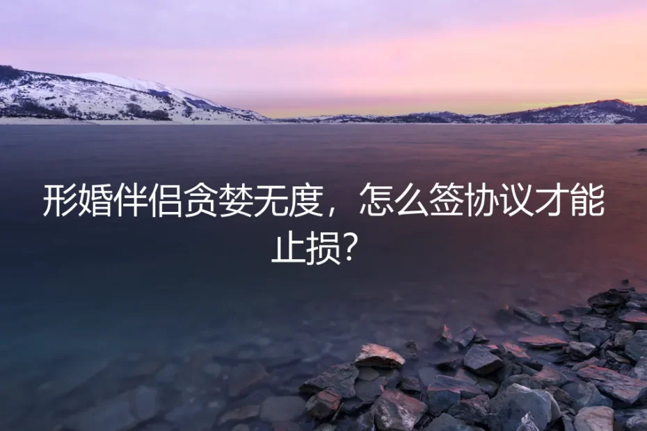 形婚伴侣贪婪无度,怎么签协议才能止损?