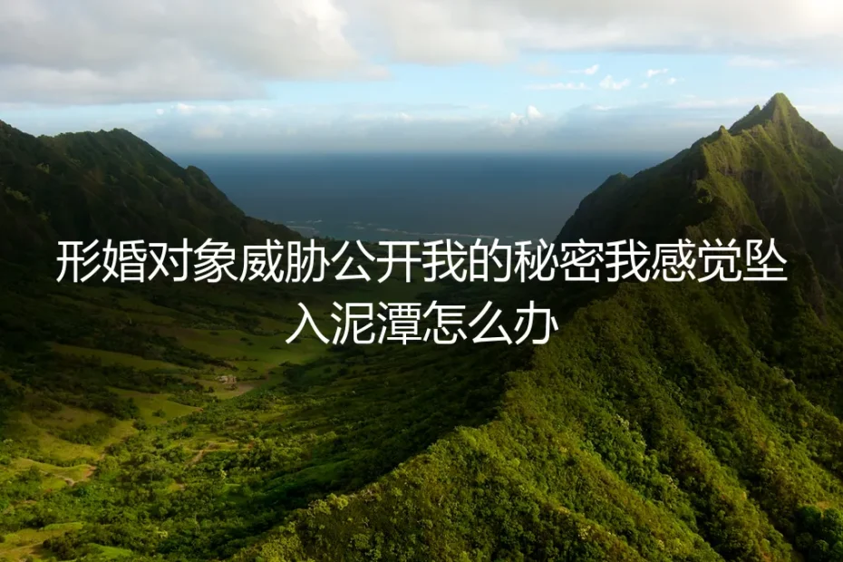 形婚对象威胁公开我的秘密,我感觉坠入泥潭怎么办?